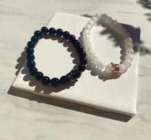 Load image into Gallery viewer, Black Crystal Long Distance Bracelet Set