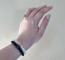 Load image into Gallery viewer, Black Crystal Long Distance Bracelet Set