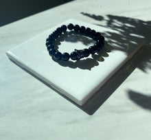 Load image into Gallery viewer, Black Marble Long Distance Bracelet Set
