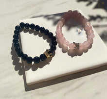 Load image into Gallery viewer, Black Rose Long Distance Bracelet Set