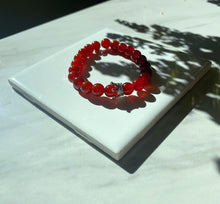 Load image into Gallery viewer, Red Lava Long Distance Bracelet Set