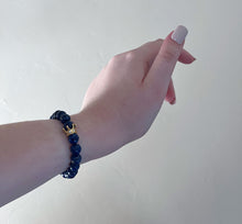 Load image into Gallery viewer, Lapis Marble Long Distance Bracelet Set