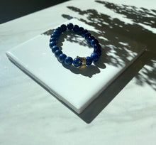 Load image into Gallery viewer, Lapis Marble Long Distance Bracelet Set