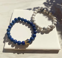 Load image into Gallery viewer, Lapis Marble Long Distance Bracelet Set