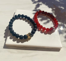 Load image into Gallery viewer, Red Lava Long Distance Bracelet Set