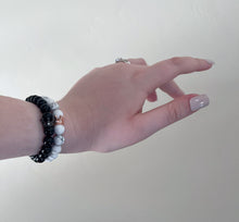 Load image into Gallery viewer, Black Marble Long Distance Bracelet Set
